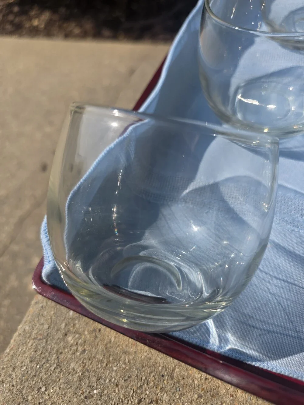 Rolly poly clear bintage glass tumblers, set of 14